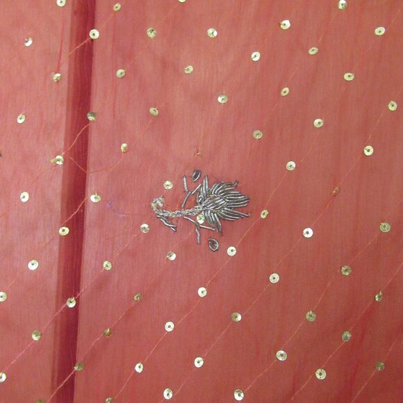 Beautiful, Sheer hand beaded, sequins, appliqued Dupatta, Shawl, Hijab, Chiffon - Picture 6 of 14